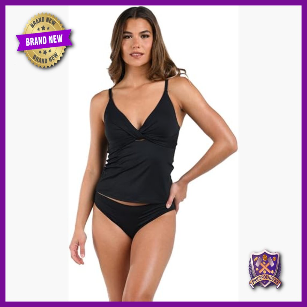 Size 12 Tankini Top With Tummy Control Adjustable Straps Nylon Blend